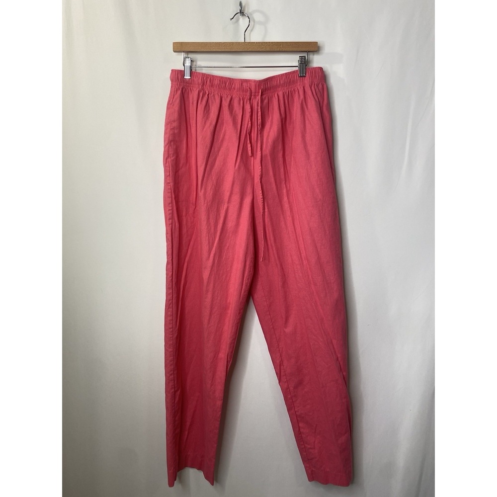 Liz Baker Women's Linen Blend Pants  Size XL Spring Vacation Coastal Easter Glam